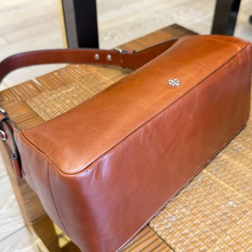 Tory Burch Rory Glazed Shoulder Bag 182691 $450 Aged Brown